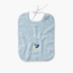 Bavoirs & Mini-bavoirs|Carré Blanc Bavoir coton bio Illumine bleu polaire