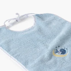 Bavoirs & Mini-bavoirs|Carré Blanc Bavoir coton bio Illumine bleu polaire