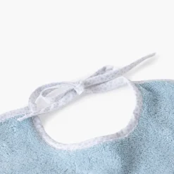 Bavoirs & Mini-bavoirs|Carré Blanc Bavoir coton bio Illumine bleu polaire