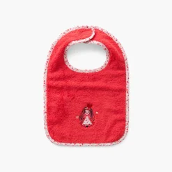 Bavoirs & Mini-bavoirs|Carré Blanc Bavoir coton bio Mes rêves rouge tendre