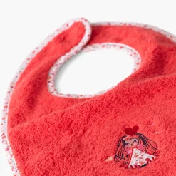 Bavoirs & Mini-bavoirs|Carré Blanc Bavoir coton bio Mes rêves rouge tendre