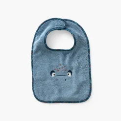 Bavoirs & Mini-bavoirs|Carré Blanc Bavoir coton Happyful bleu céleste