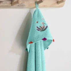 Capes De Bain|Carré Blanc Cape de bain coton Aruba celadon