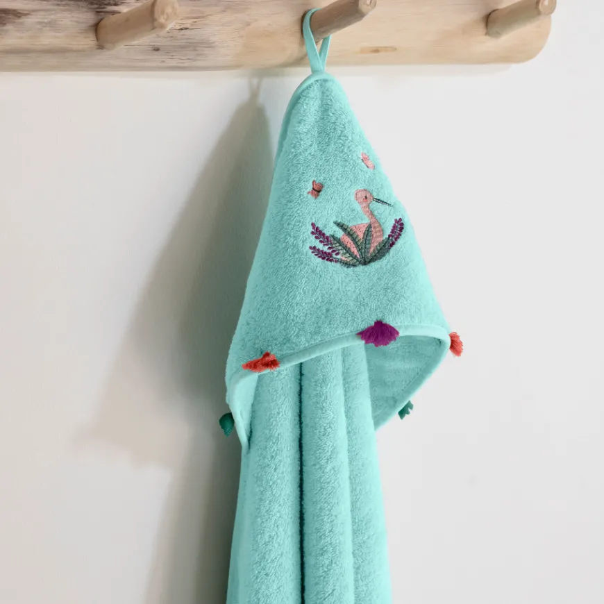 Capes De Bain|Carré Blanc Cape de bain coton Aruba celadon