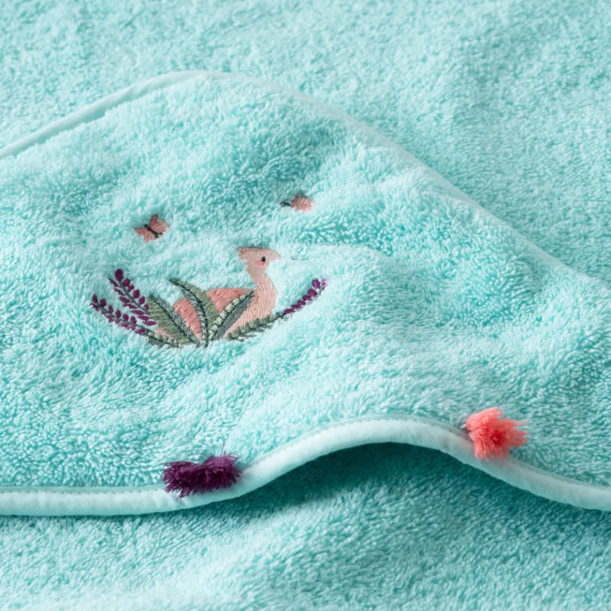 Capes De Bain|Carré Blanc Cape de bain coton Aruba celadon