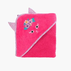 Capes De Bain|Carré Blanc Cape de bain coton Beachful fuchsia
