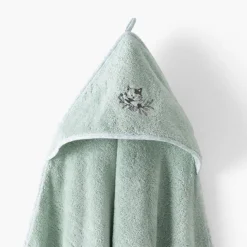Capes De Bain|Carré Blanc Cape de bain coton bio Jardine amande