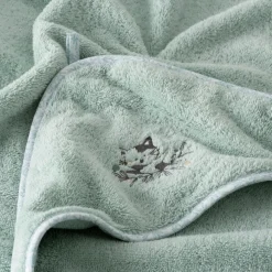 Capes De Bain|Carré Blanc Cape de bain coton bio Jardine amande