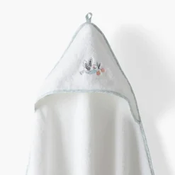 Capes De Bain|Carré Blanc Cape de bain coton bio Jardine blanc