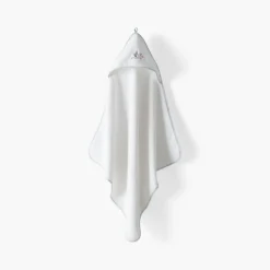 Capes De Bain|Carré Blanc Cape de bain coton bio Jardine blanc