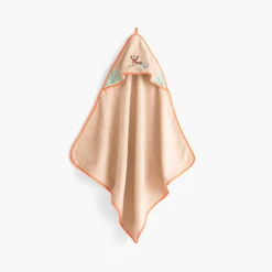 Capes De Bain|Carré Blanc Cape de bain coton bio Safari