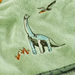 Capes De Bain|Carré Blanc Cape de bain coton biologique Dinotopi kaki