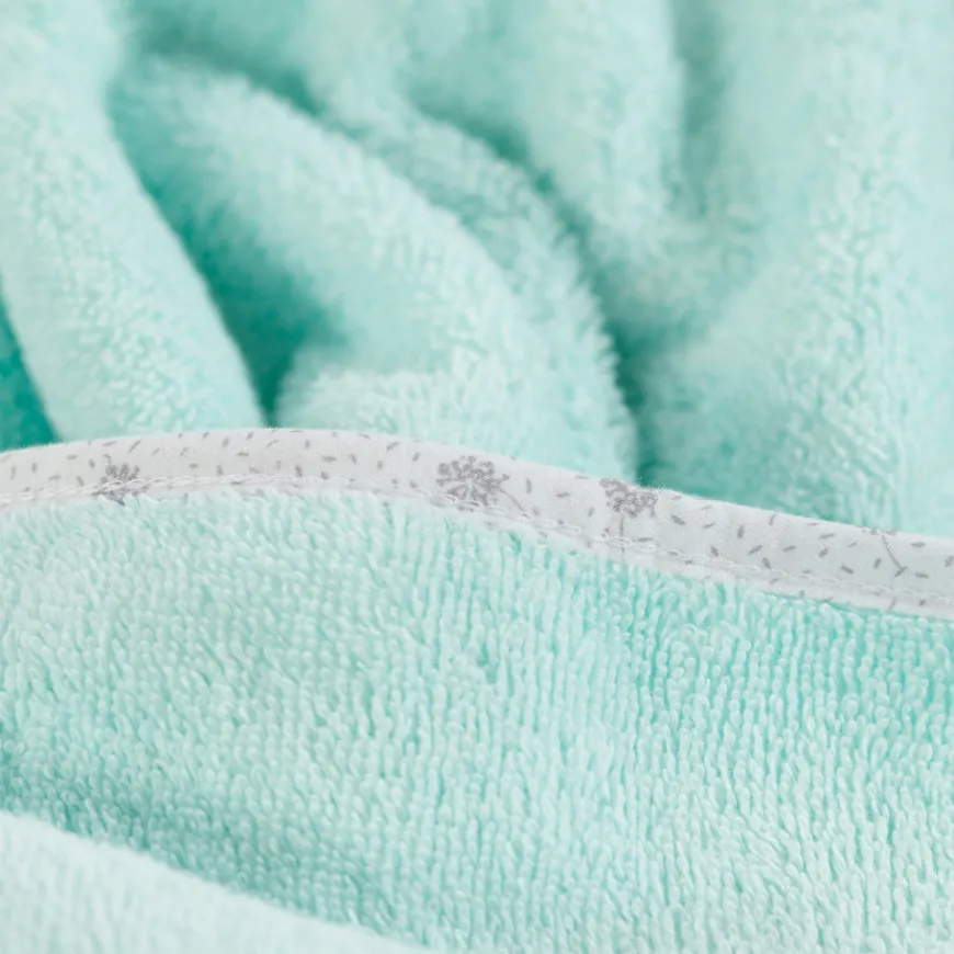 Capes De Bain|Carré Blanc Cape de bain coton biologique Devine céladon