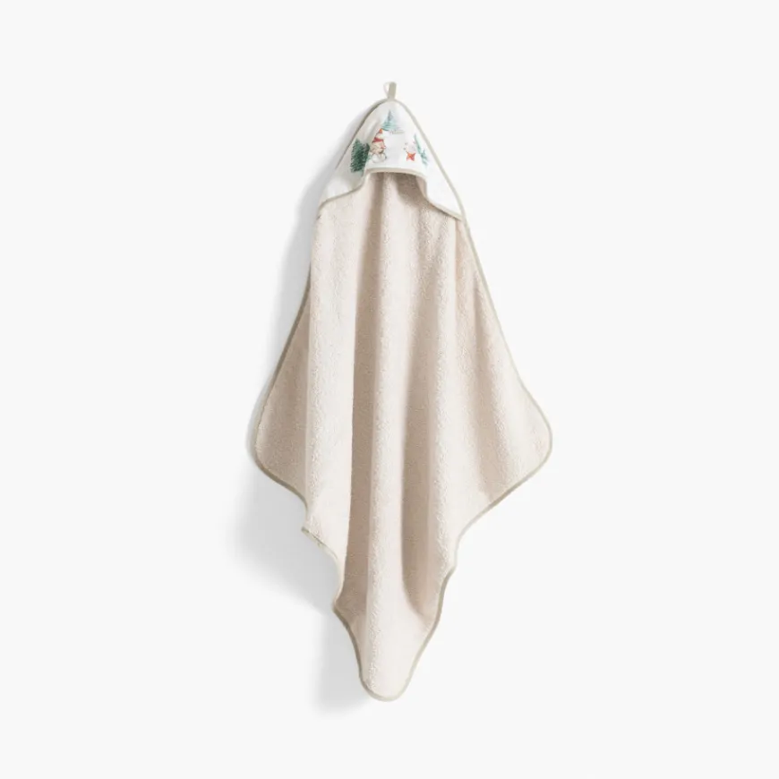 Capes De Bain|Carré Blanc Cape de bain coton Féeries ivoire