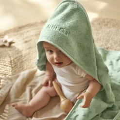 Capes De Bain|Nouveautés Bébénew|Carré Blanc Cape de bain coton Monjour eucalyptus