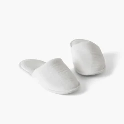 Mules De Bain|Mules De Bain|Carré Blanc Chaussons mules femme coton Lola blanc