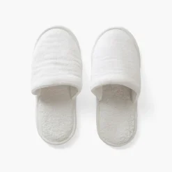 Mules De Bain|Mules De Bain|Carré Blanc Chaussons mules femme coton Lola blanc