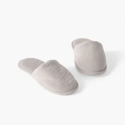Mules De Bain|Mules De Bain|Carré Blanc Chaussons mules femme coton Lola perle