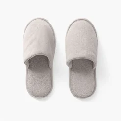 Mules De Bain|Mules De Bain|Carré Blanc Chaussons mules femme coton Lola perle