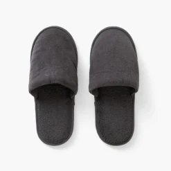 Coffrets Cadeaux|Mules De Bain|Carré Blanc Chaussons mules homme coton Lola anthracite