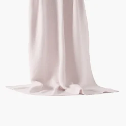 Linge De Litbio|Accessoires|Carré Blanc Couverture tricot coton bio Bienvenue nude