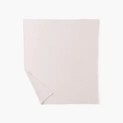 Linge De Litbio|Accessoires|Carré Blanc Couverture tricot coton bio Bienvenue nude