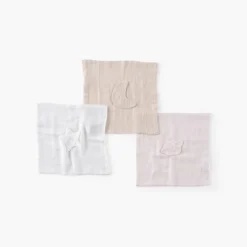 Accessoires|Nouveautés Bébénew|Carré Blanc Doudou coton bio Bienvenue blanc