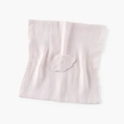 Accessoires|Nouveautés Bébénew|Carré Blanc Doudou coton bio Bienvenue nude