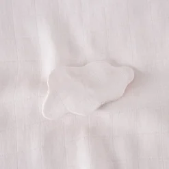 Accessoires|Nouveautés Bébénew|Carré Blanc Doudou coton bio Bienvenue nude