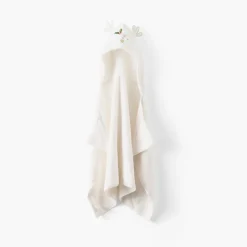Draps De Bain|Nouveautés Bébénew|Carré Blanc Drap de bain à capuche coton Xmasful ivoire