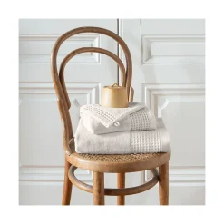 Draps De Bain|Carré Blanc Drap de bain bouclette de coton biologique Source blanc