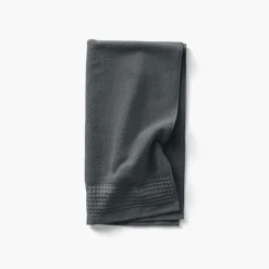 Draps De Bain|Carré Blanc Drap de bain bouclette de coton biologique Source fusain