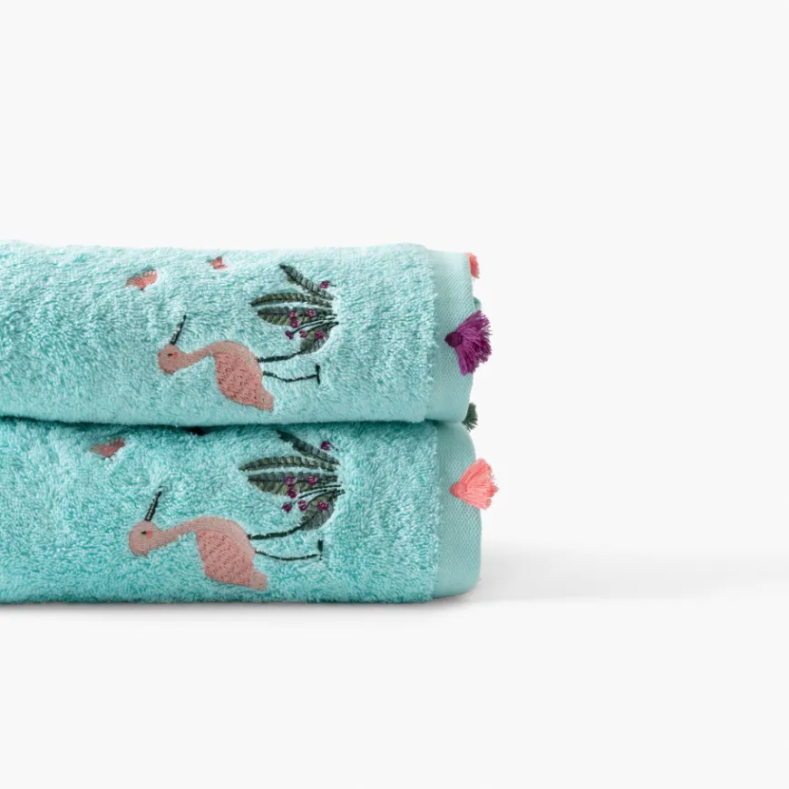 Draps De Bain|Carré Blanc Drap de bain coton Aruba celadon