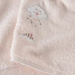 Draps De Bain|Nouveautés Bébénew|Carré Blanc Drap de bain coton bio Bienvenue nude
