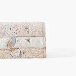 Draps De Bain|Nouveautés Bébénew|Carré Blanc Drap de bain coton bio Bienvenue nude