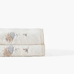 Draps De Bain|Carré Blanc Drap de bain coton bio Bienvenue blanc