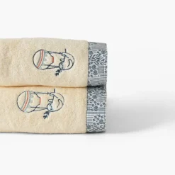 Draps De Bain|Carré Blanc Drap de bain coton bio Dandine paille