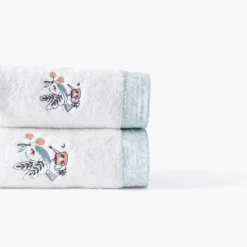 Draps De Bain|Carré Blanc Drap de bain coton bio Jardine blanc