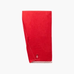 Draps De Bain|Carré Blanc Drap de bain coton bio Mes rêves rouge tendre
