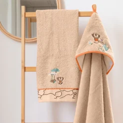 Draps De Bain|Carré Blanc Drap de bain coton bio Safari
