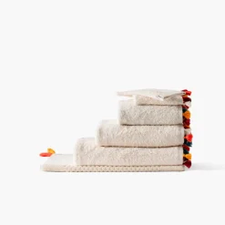 Draps De Bain|Carré Blanc Drap de bain coton Eclats naturel