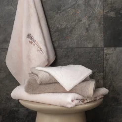 Coffrets Cadeaux|Draps De Bain|Carré Blanc Drap de bain coton et viscose de bambou Aura nude