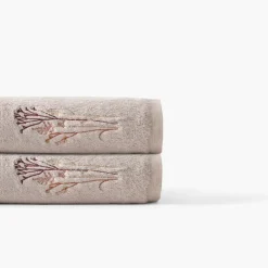 Coffrets Cadeaux|Draps De Bain|Carré Blanc Drap de bain coton et viscose de bambou Aura taupe