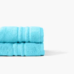 Draps De Bain|Carré Blanc Drap de bain coton Lola II turquoise