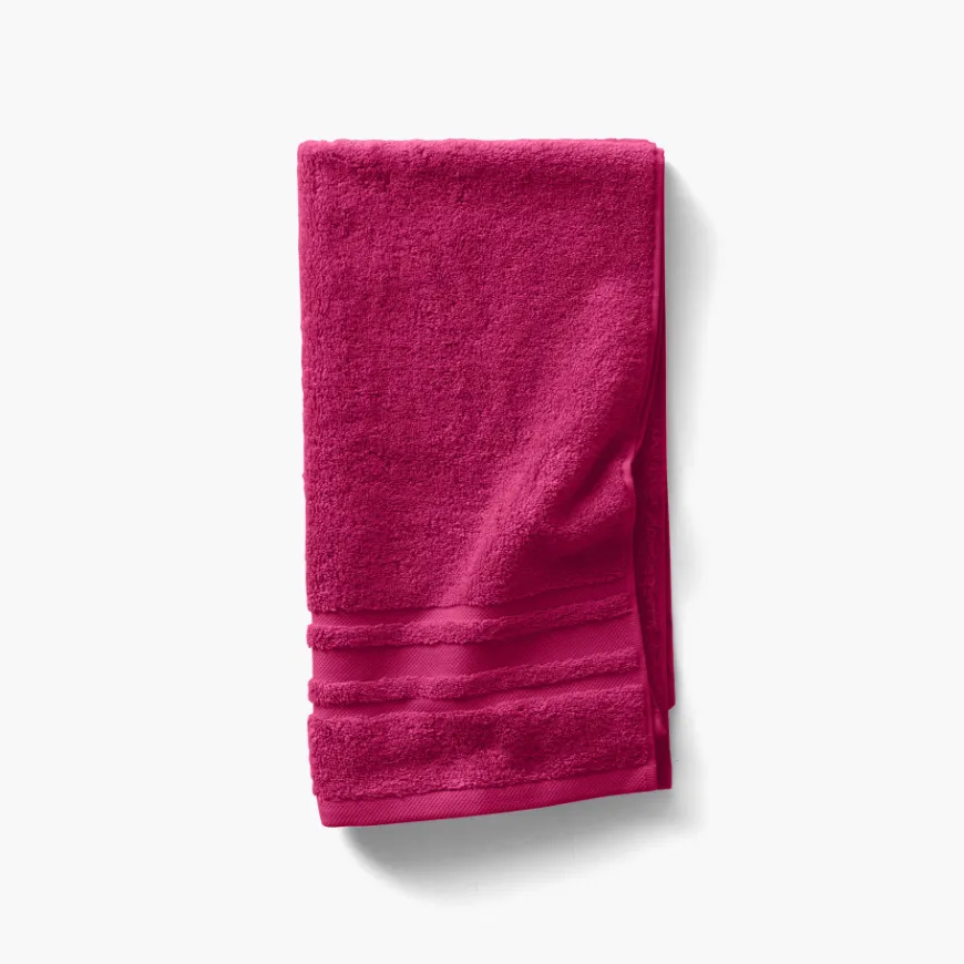 Draps De Bain|Carré Blanc Drap de bain coton Lola II framboise