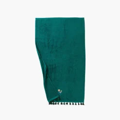 Draps De Bain|Carré Blanc Drap de bain coton Papyrus émeraude