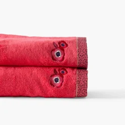 Coffrets Cadeaux|Draps De Bain|Carré Blanc Drap de bain coton Rosella coquelicot