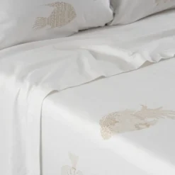 Draps De Lit|Carré Blanc Drap de lit coton Amorgos