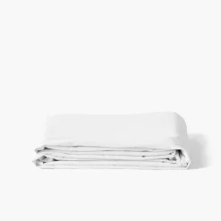 Draps De Lit|Carré Blanc Drap de lit en pur coton lavé biologique Souffle blanc