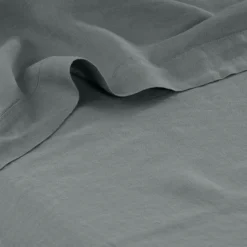 Draps De Lit|Carré Blanc Drap de lit lin lavé Songe kaki cendré